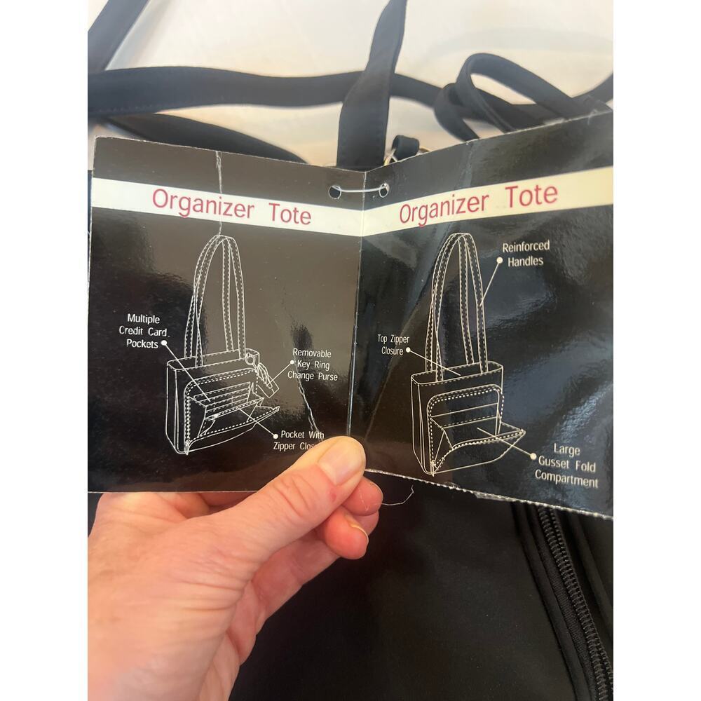 Totes black microfiber organizer tote bag black NWT - Picture 10 of 13